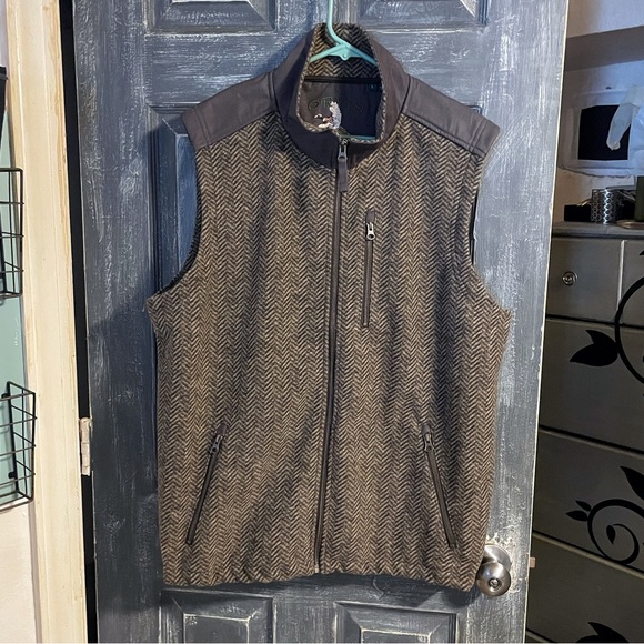 Orvis Jackets & Coats Orvis Herringbone Waxed Cotton Trimmed Vest